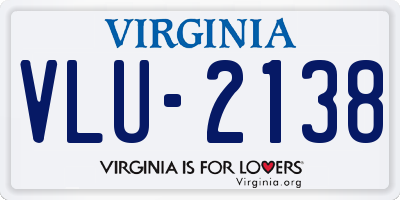 VA license plate VLU2138
