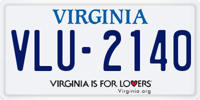 VA license plate VLU2140