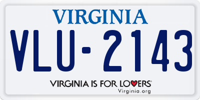 VA license plate VLU2143