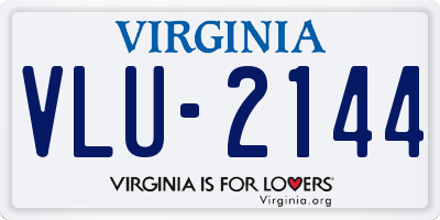 VA license plate VLU2144