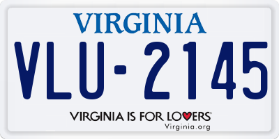 VA license plate VLU2145