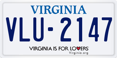 VA license plate VLU2147
