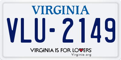 VA license plate VLU2149