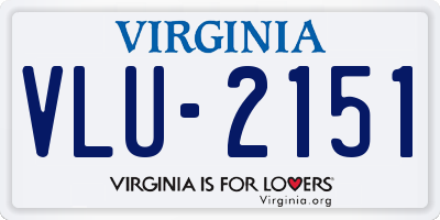 VA license plate VLU2151