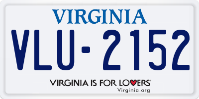 VA license plate VLU2152