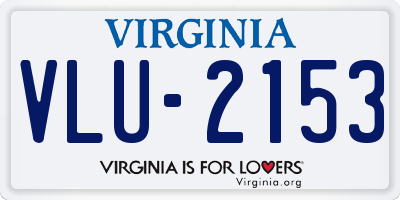 VA license plate VLU2153