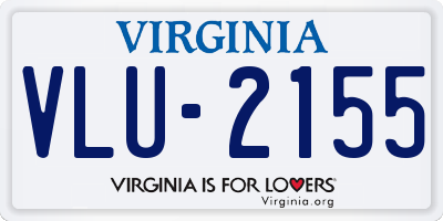 VA license plate VLU2155