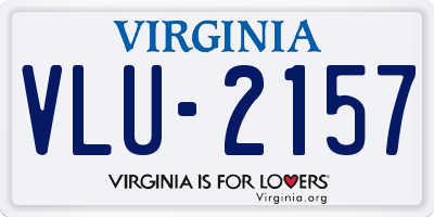 VA license plate VLU2157