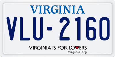 VA license plate VLU2160