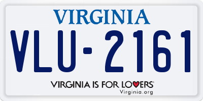 VA license plate VLU2161