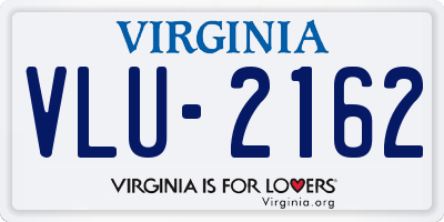 VA license plate VLU2162