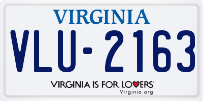 VA license plate VLU2163