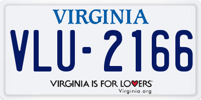 VA license plate VLU2166