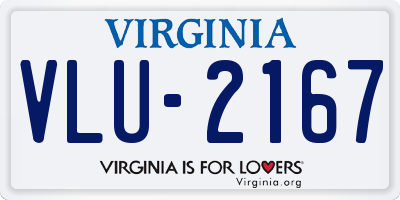 VA license plate VLU2167