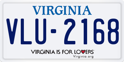 VA license plate VLU2168