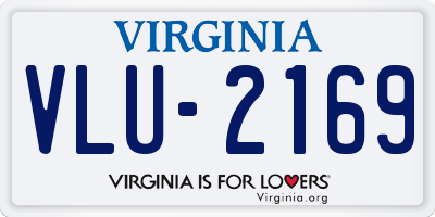 VA license plate VLU2169