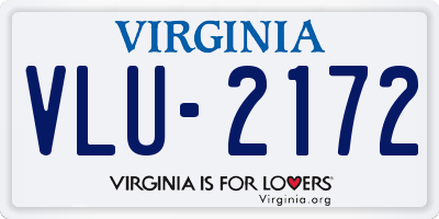 VA license plate VLU2172