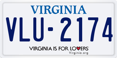 VA license plate VLU2174