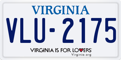 VA license plate VLU2175