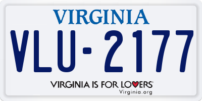 VA license plate VLU2177