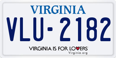 VA license plate VLU2182