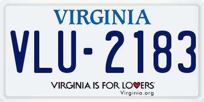 VA license plate VLU2183