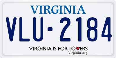 VA license plate VLU2184