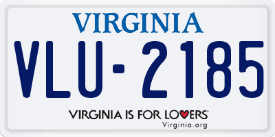 VA license plate VLU2185