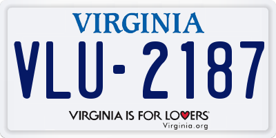 VA license plate VLU2187