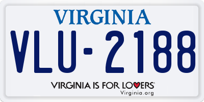 VA license plate VLU2188