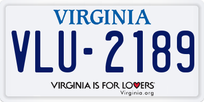 VA license plate VLU2189
