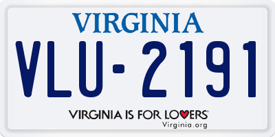 VA license plate VLU2191