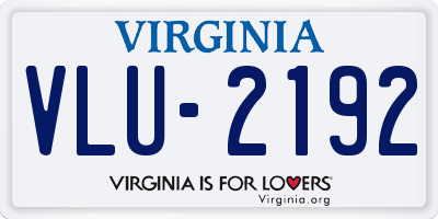 VA license plate VLU2192