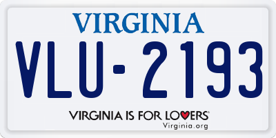 VA license plate VLU2193