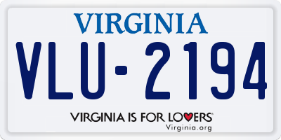 VA license plate VLU2194