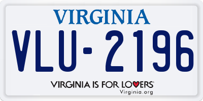 VA license plate VLU2196