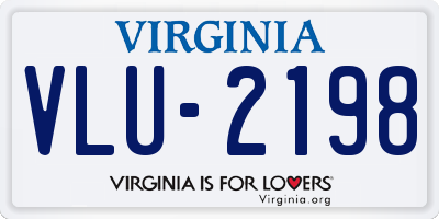 VA license plate VLU2198