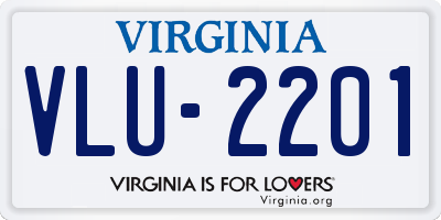 VA license plate VLU2201