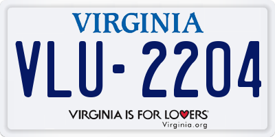 VA license plate VLU2204