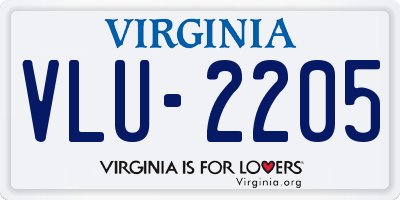 VA license plate VLU2205