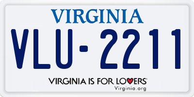 VA license plate VLU2211