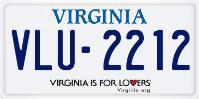 VA license plate VLU2212