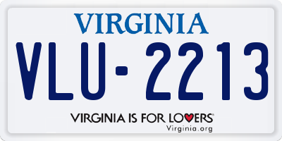 VA license plate VLU2213