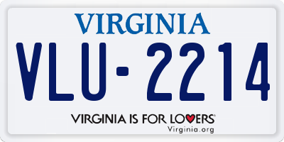 VA license plate VLU2214