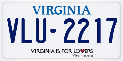 VA license plate VLU2217