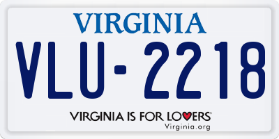 VA license plate VLU2218