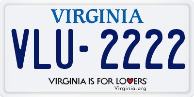 VA license plate VLU2222