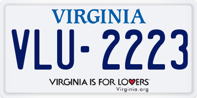 VA license plate VLU2223