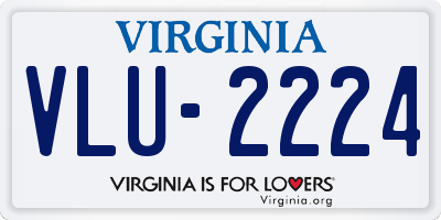 VA license plate VLU2224
