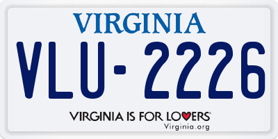 VA license plate VLU2226